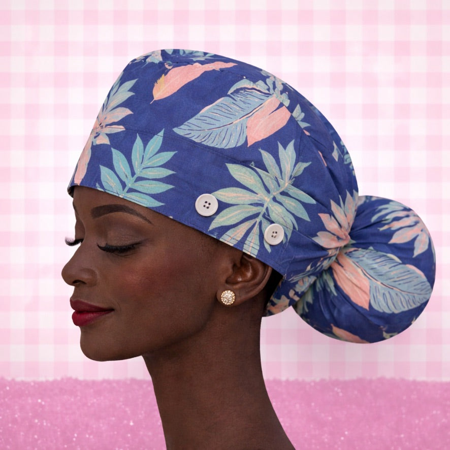 Floral Scrub Caps