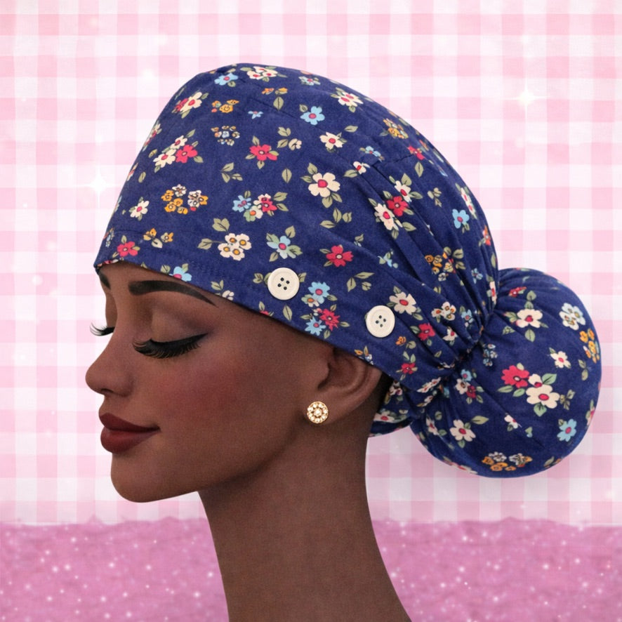 Floral Scrub Caps